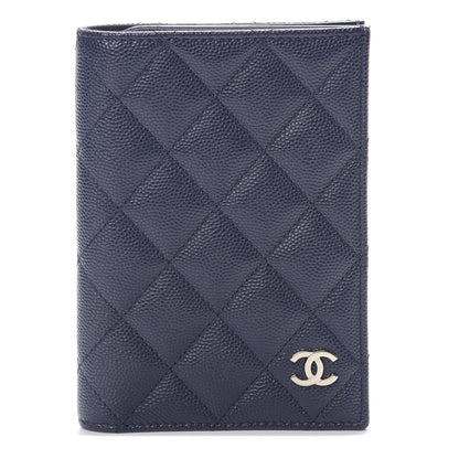 Chanel Caviar Quilted Passport Holder Navy Blue 1 of 8
