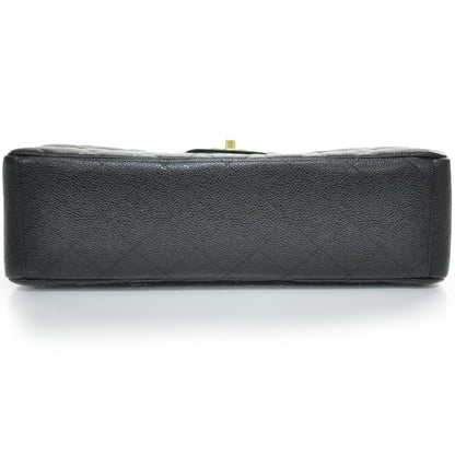 Chanel Caviar Maxi Single Flap Black GHW 4 of 9