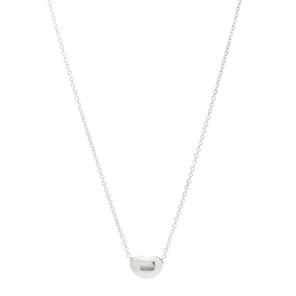 Tiffany Sterling Silver 9mm Elsa Peretti Bean Pendant Necklace 1 of 4