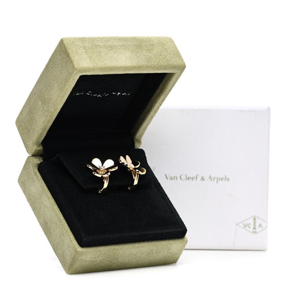 Van Cleef & Arpels 18K Yellow Gold Diamond Small Frivole Earrings 6 of 6