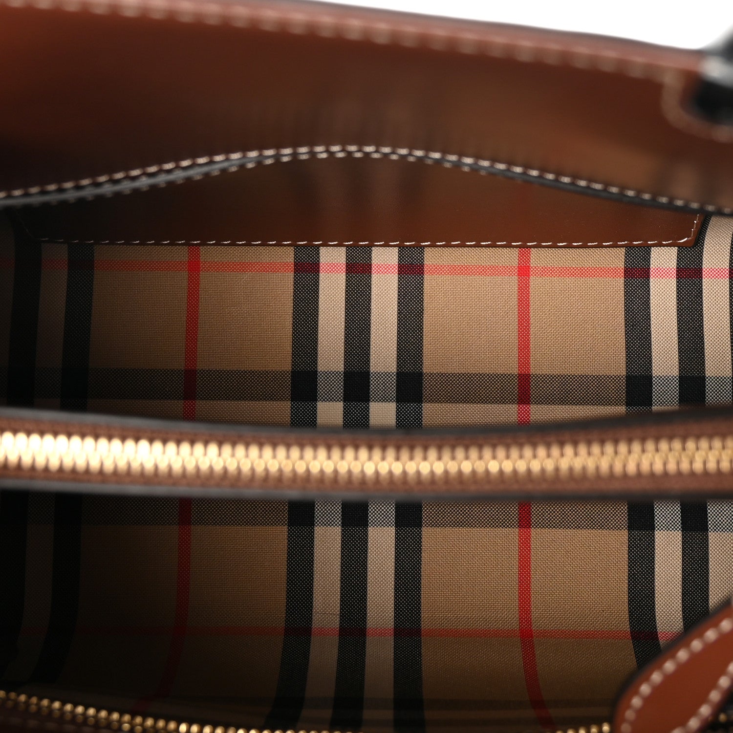 Burberry Calfskin Vintage Check Mini Two Handle Title Bag Black 5 of 9