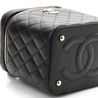 Chanel Caviar Quilted Small Top Handle Vanity Case With Chain Black 9 of 12