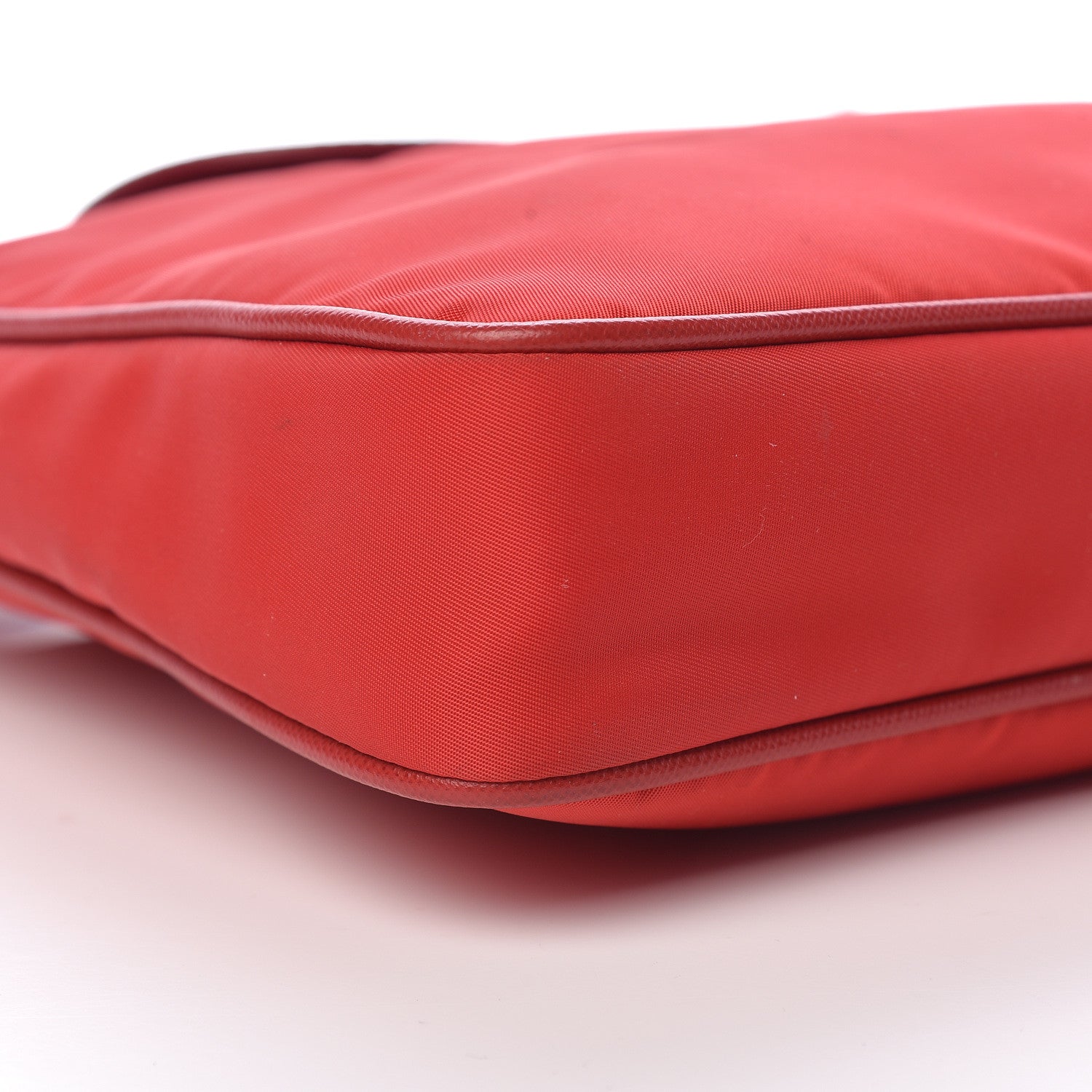 Prada Nylon Vela Saffiano Flat Flap Messenger Bag Red 5 of 12