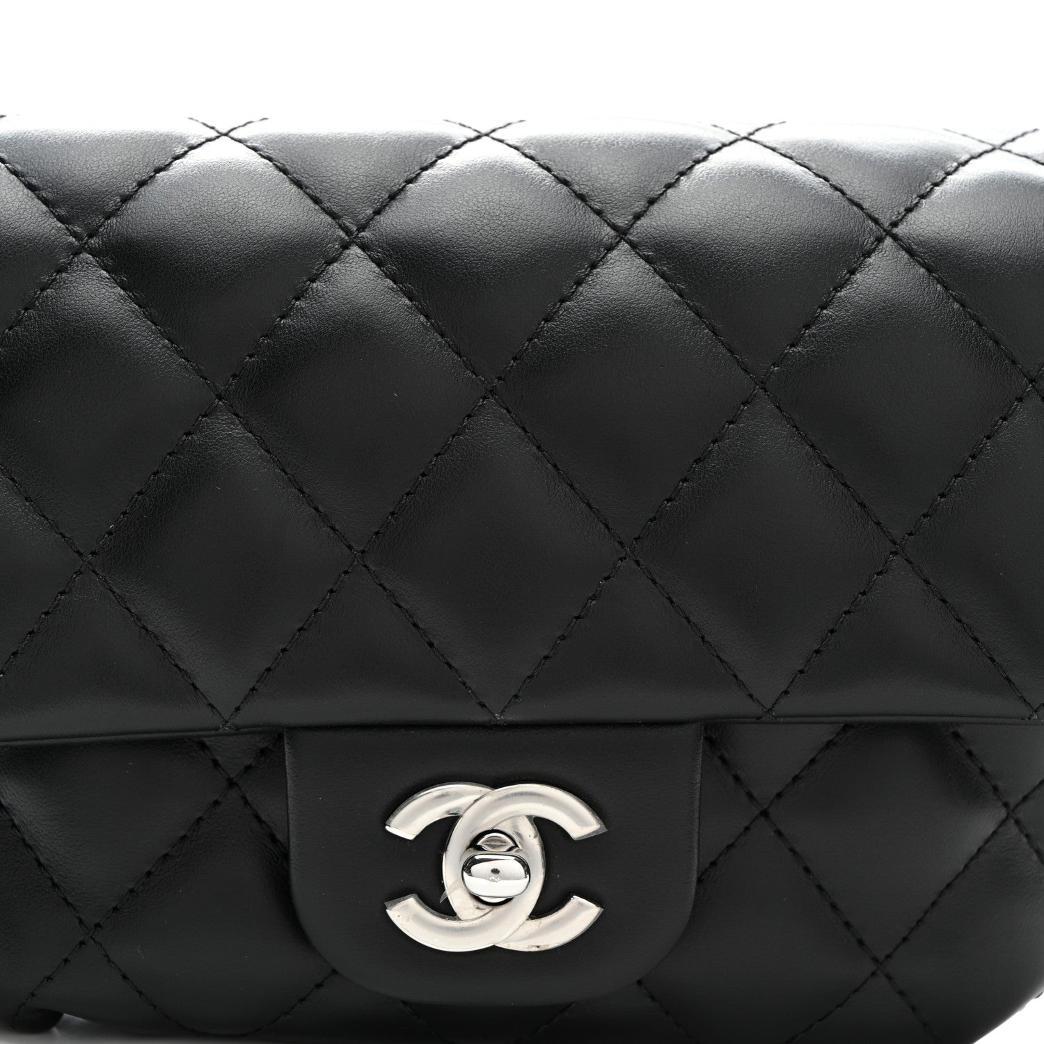 Chanel Calfskin Quilted CC Uniform Flap Belt Bag Black 8 of 10