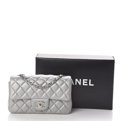 Chanel Metallic Lambskin Quilted Mini Rectangular Flap Silver 11 of 11
