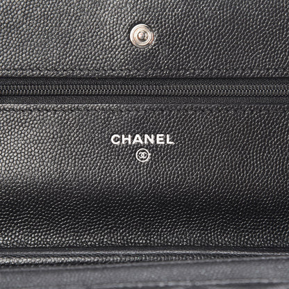 Chanel Iridescent Caviar Quilted Wallet On Chain WOC Black 7 of 11