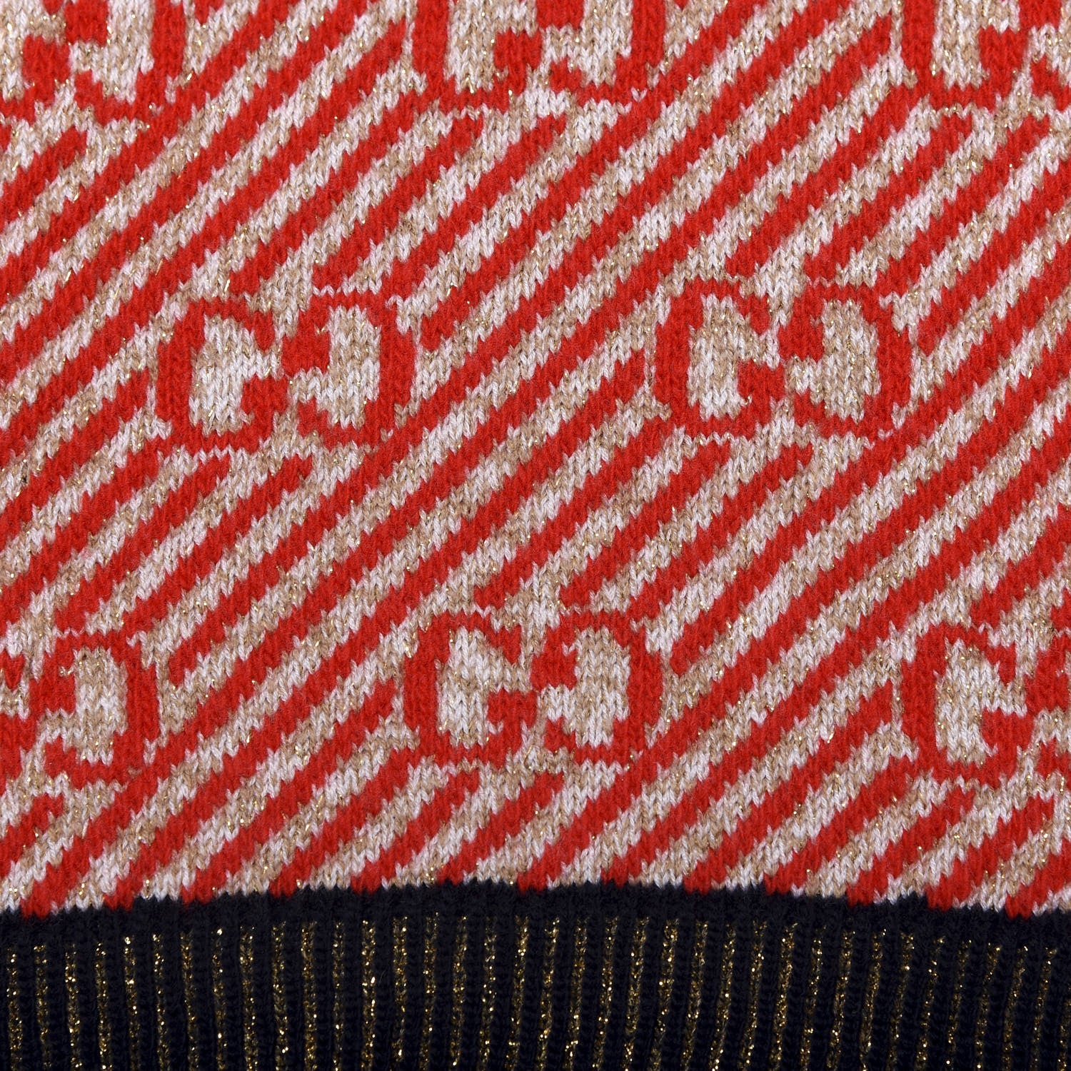 Gucci Metallic Wool Jacquard GG Monogram Scarf Red 4 of 4