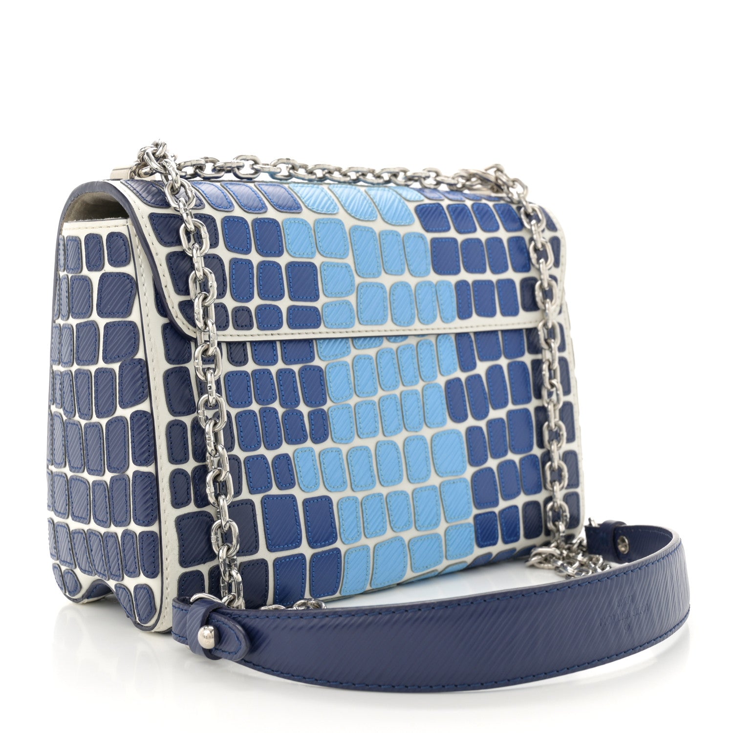 Louis Vuitton Epi Savane Twist Shoulder Bag MM Blue 3 of 10