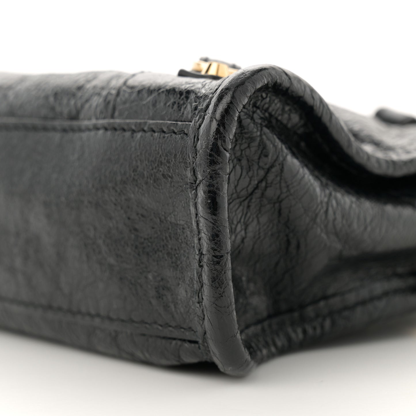 Agneau Classic Gold Hardware Nano City Black