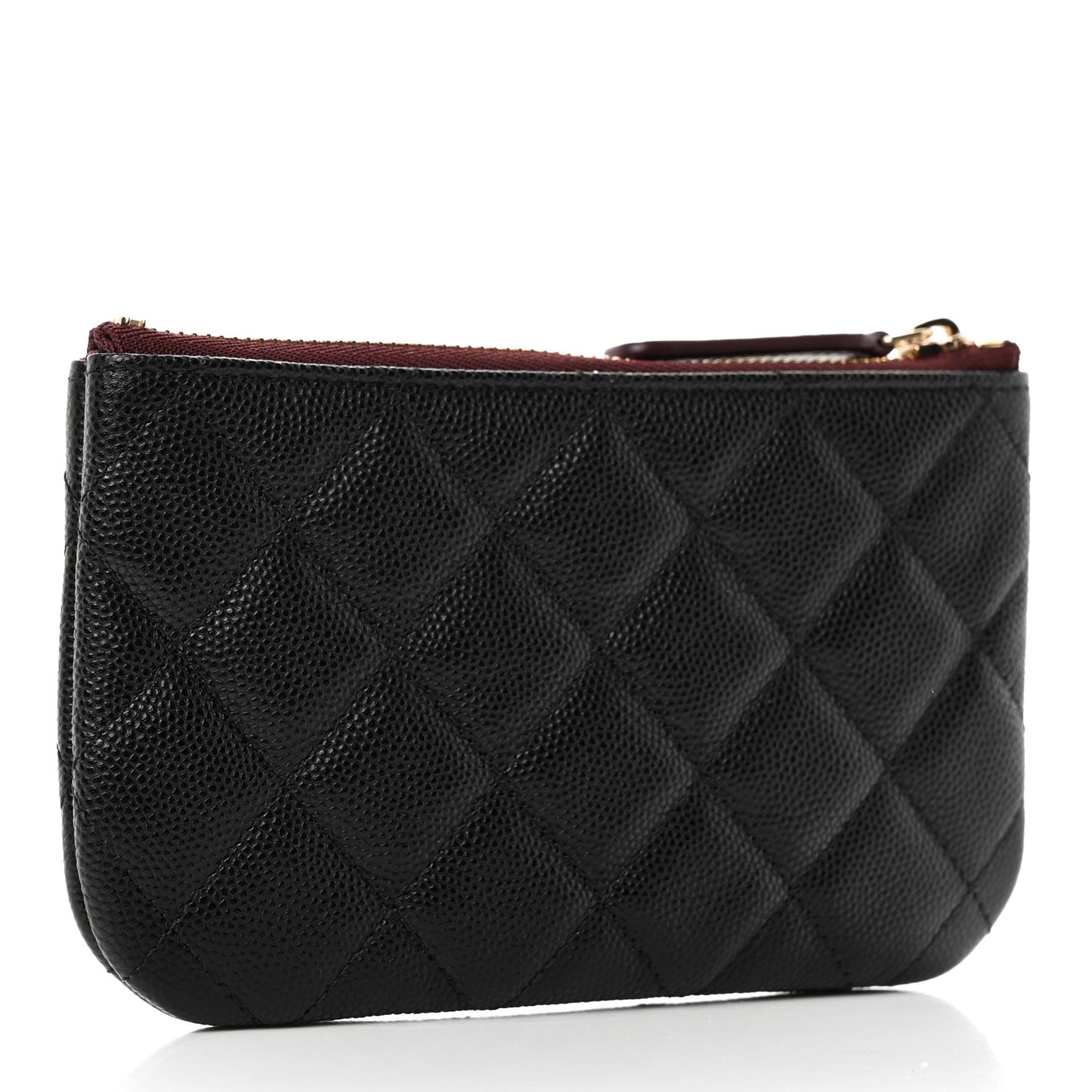Caviar Quilted Small Cosmetic Case Black