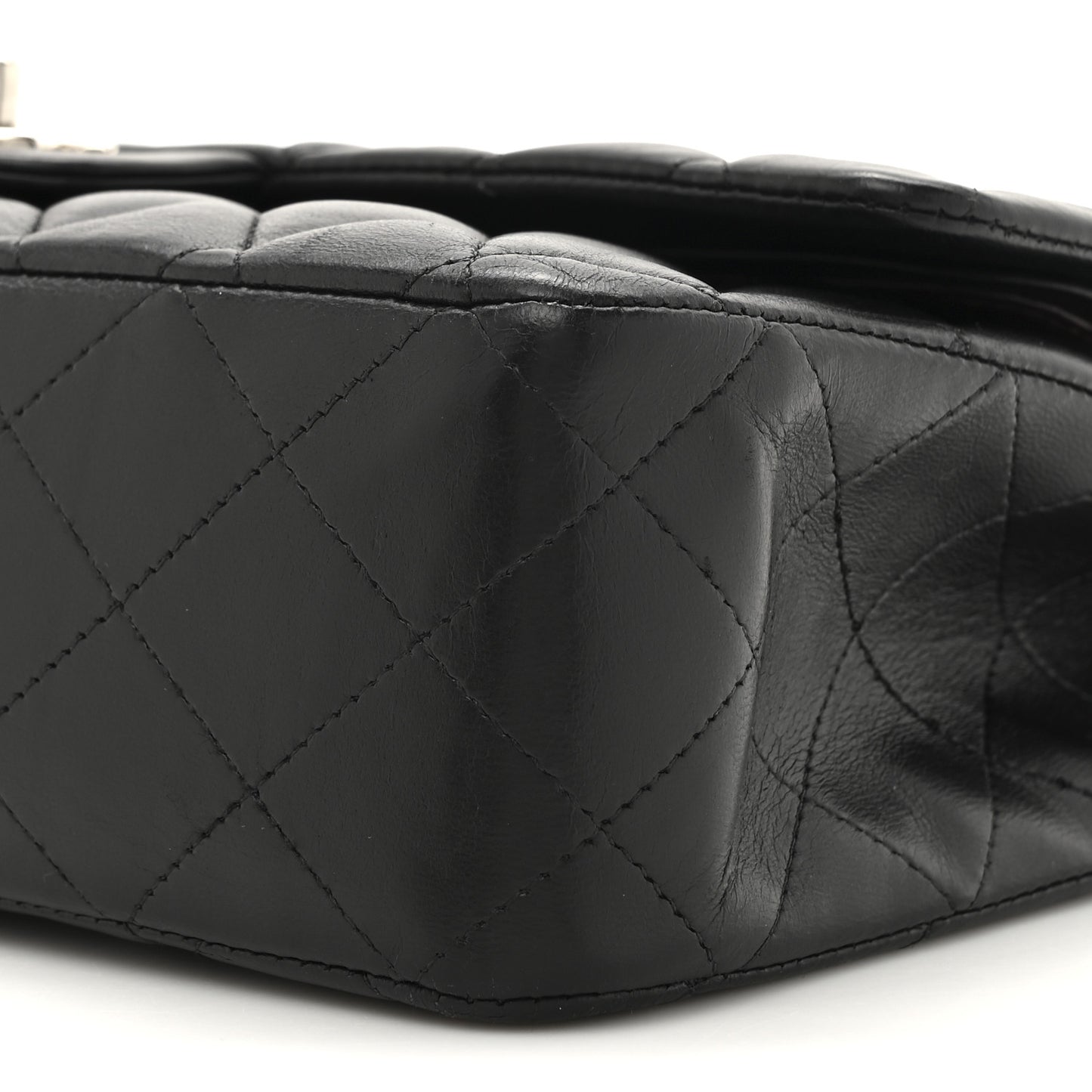 Lambskin Quilted Medium Double Flap Black