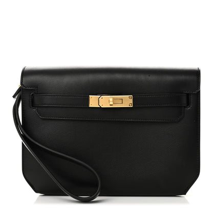 Hermes Evercolor Kelly Depeches 25 Pouch Black 1 of 11