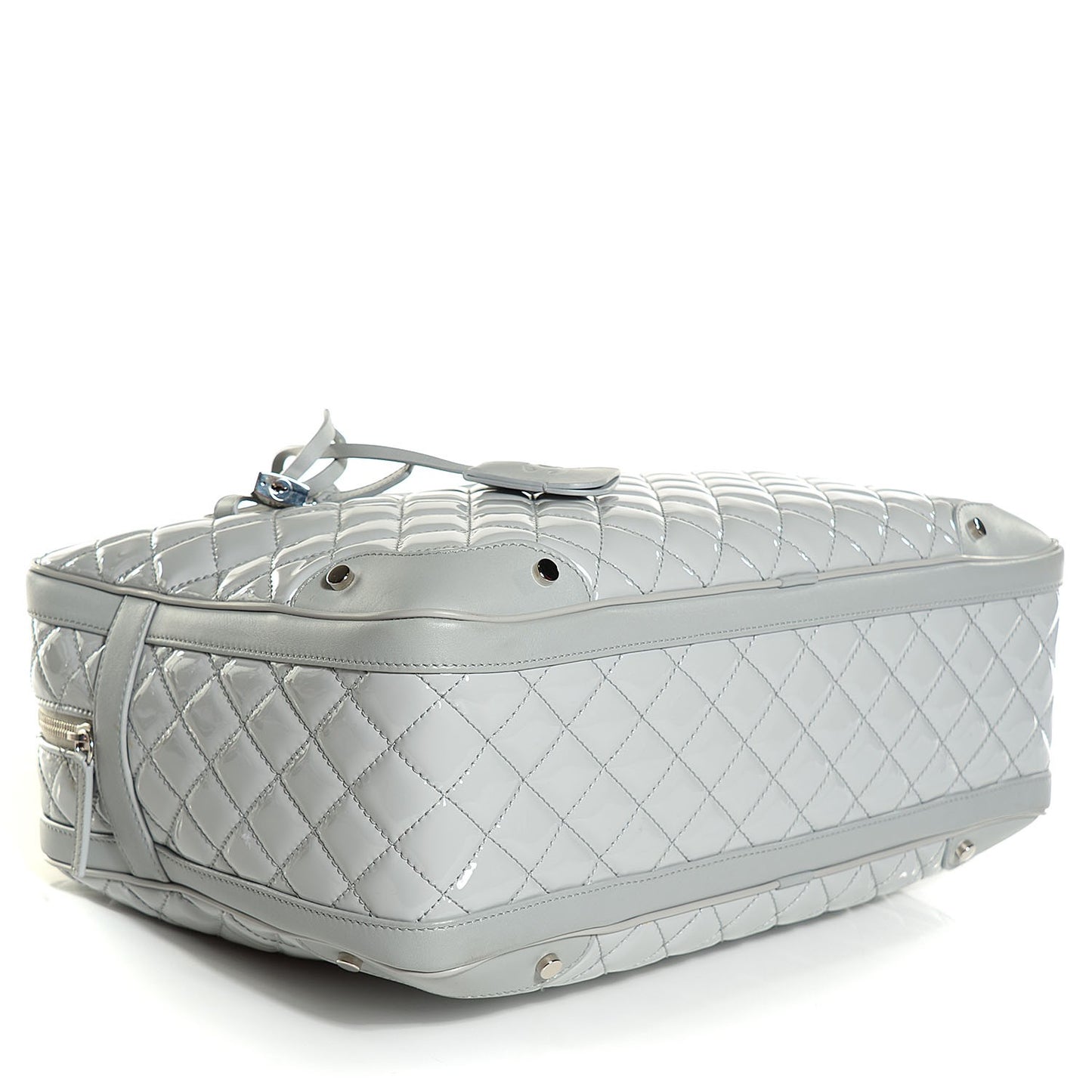 Vinyl Calfskin Viaggio Travel Bag Light Grey