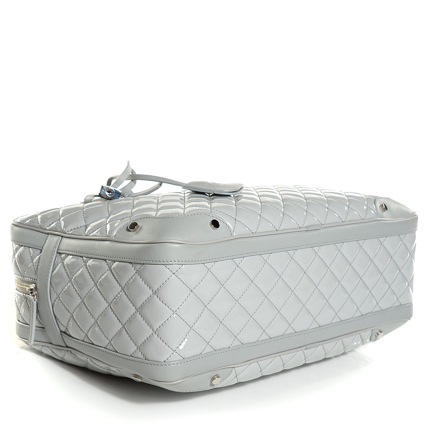 Chanel Vinyl Calfskin Viaggio Travel Bag Light Grey 5 of 8
