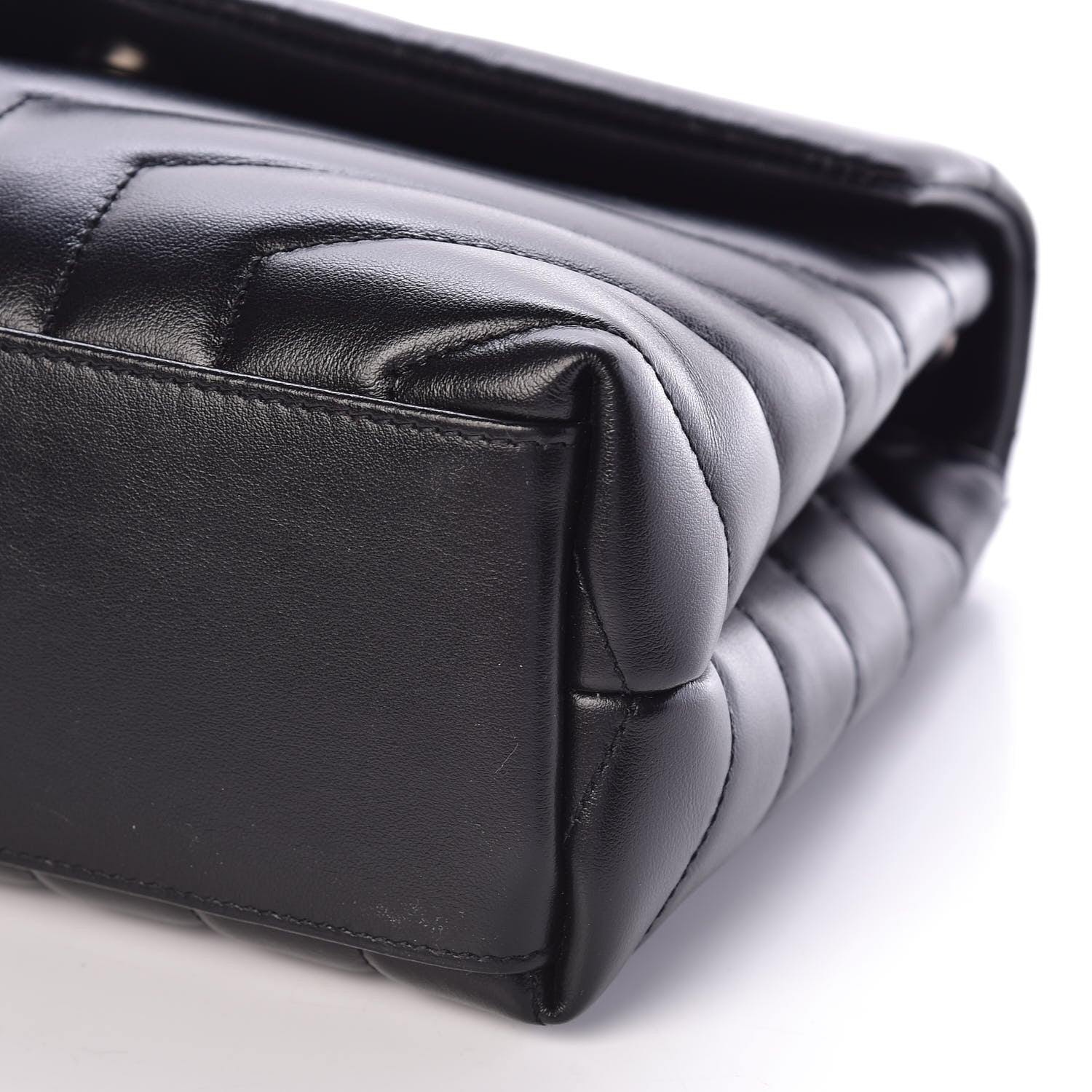 Saint Laurent Calfskin Y Quilted Monogram Small Loulou Chain Satchel Black 8 of 8