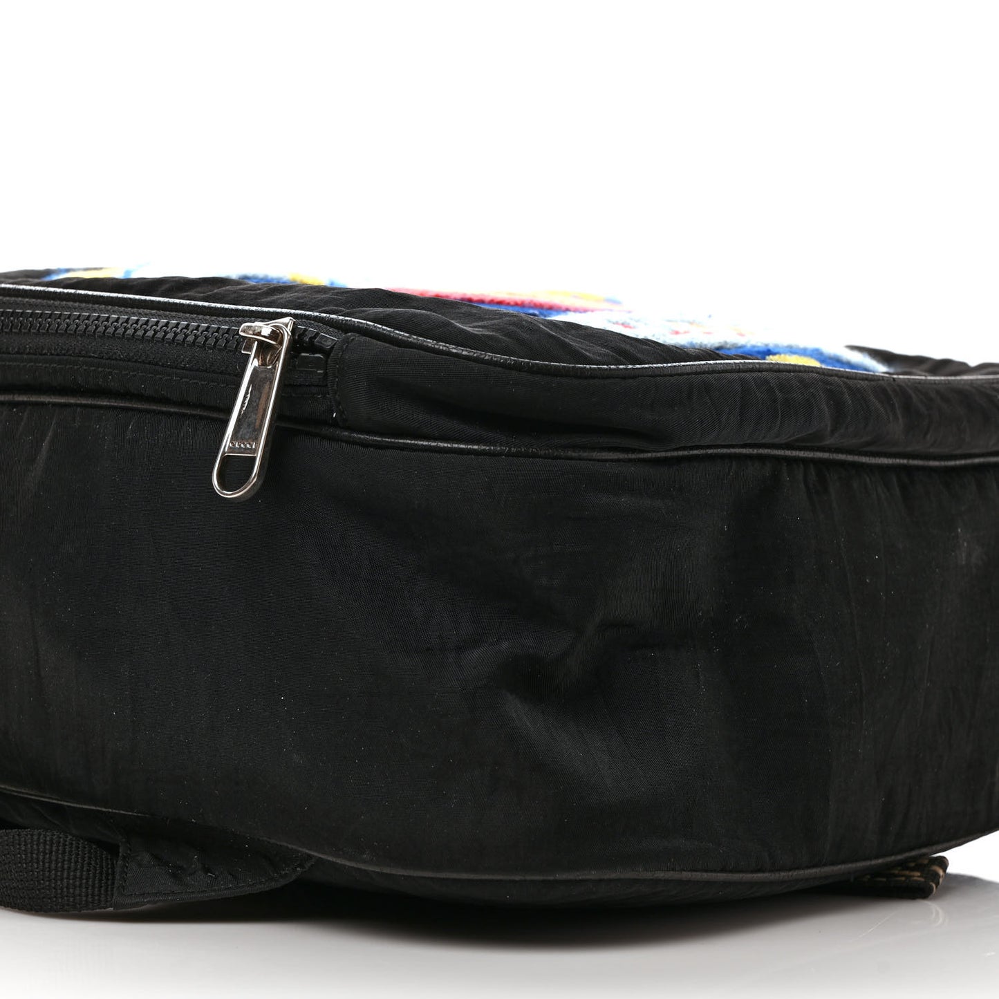 Nylon Twill 80s Logo Patch Backpack Black