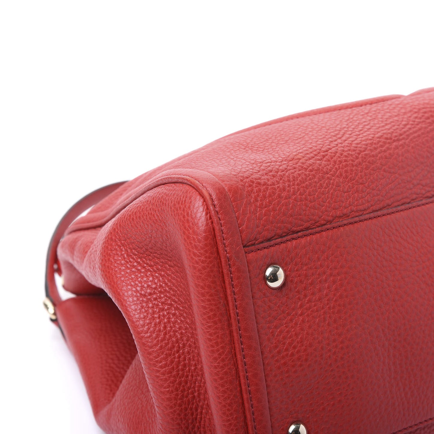 Pebbled Calfskin Medium Soho Shoulder Bag Red