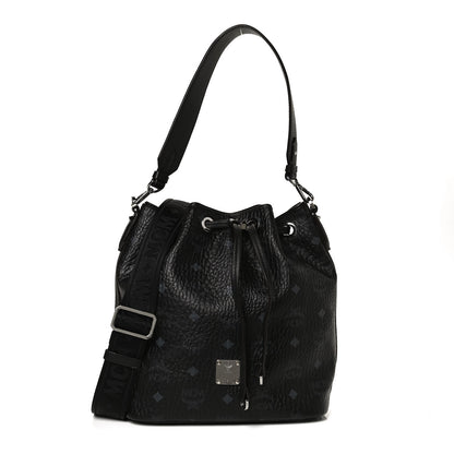 MCM Visetos Small Essential Drawstring Bucket Bag Black 1 of 13