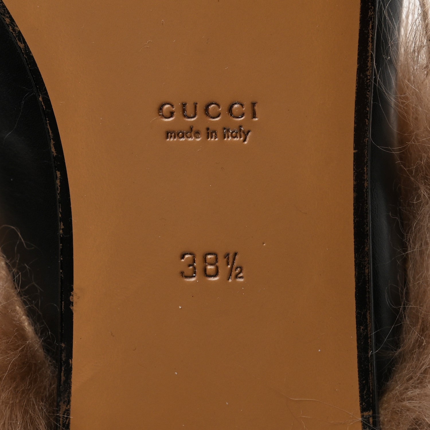 Gucci Calfskin Fur Womens Princetown Slippers 38.5 Black 7 of 7