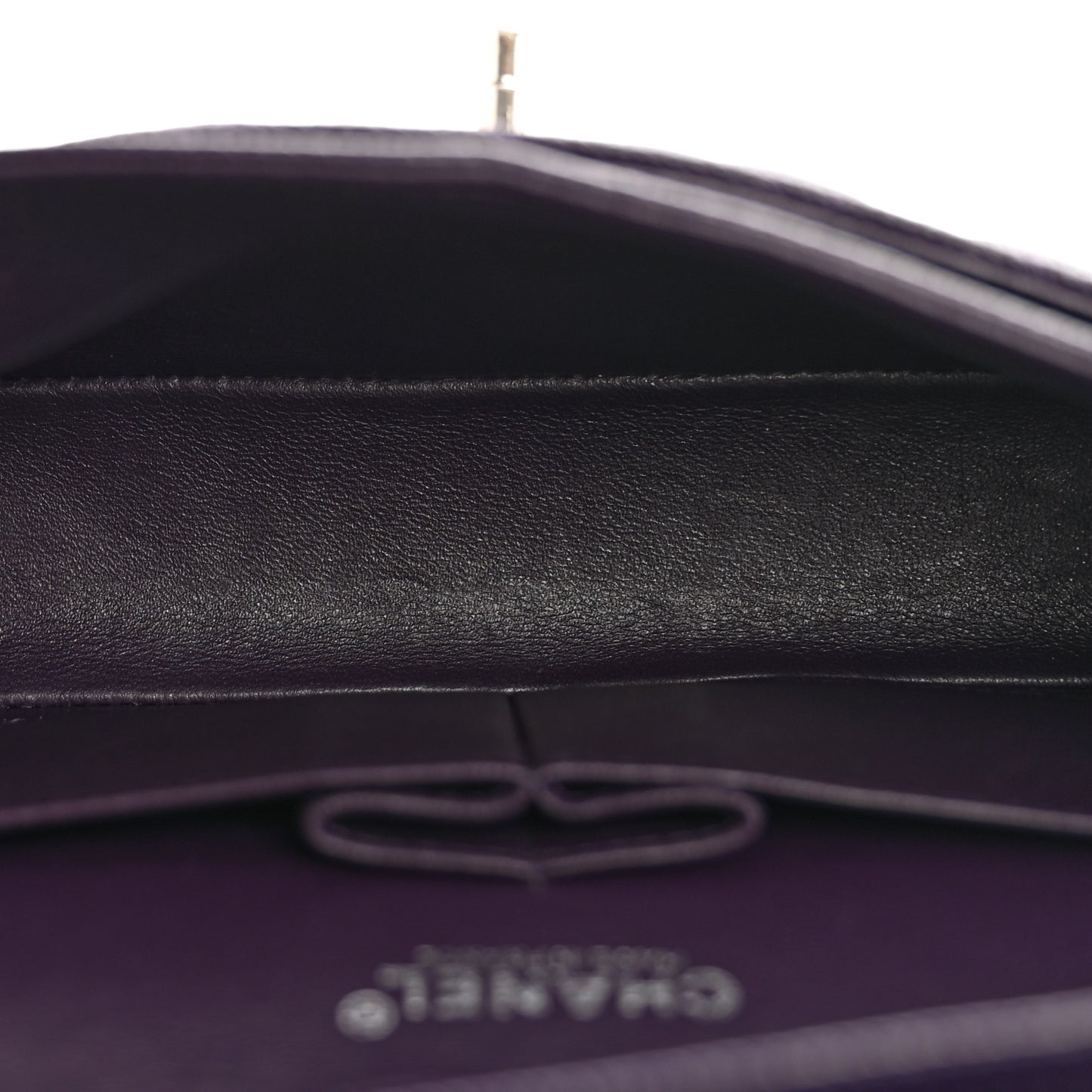 Caviar Quilted Small Double Flap Dark Purple