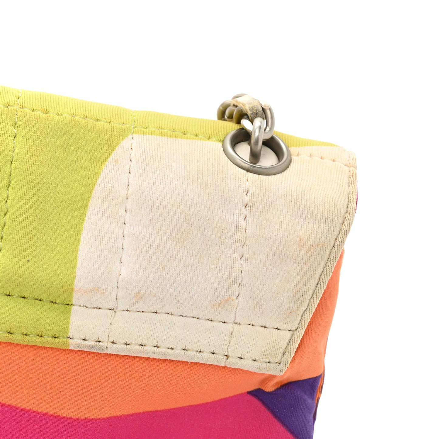 Jersey Square Stitched Keyboard Flap Clutch Multicolor