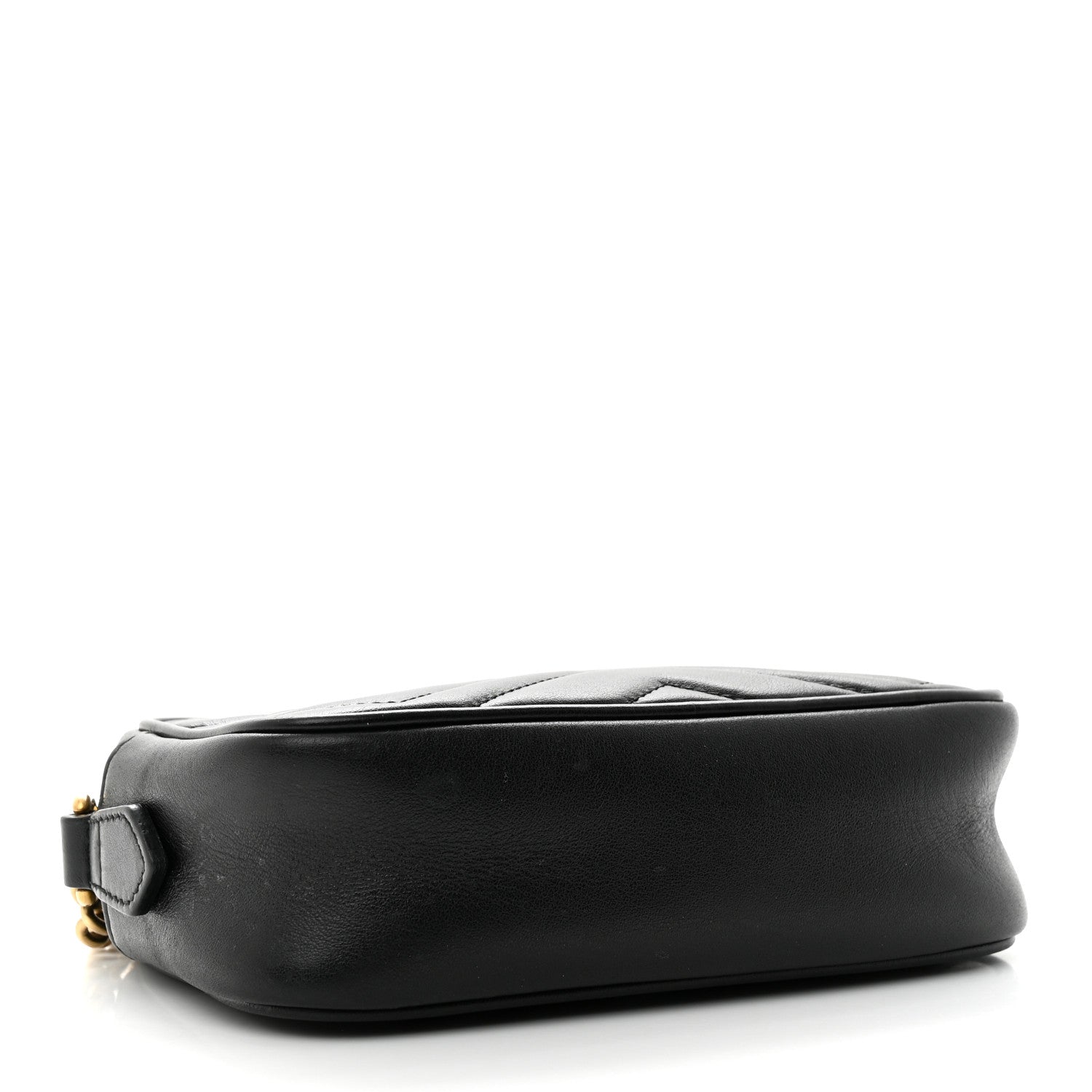 Gucci Calfskin Matelasse Mini GG Marmont Chain Shoulder Bag Black 4 of 12