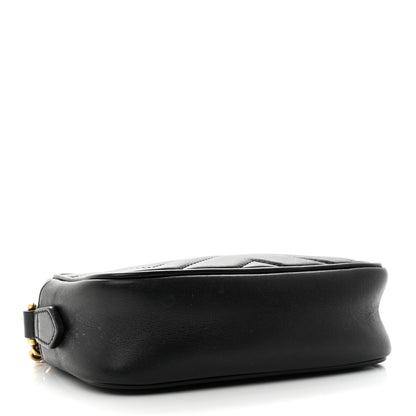Gucci Calfskin Matelasse Mini GG Marmont Chain Shoulder Bag Black 4 of 12