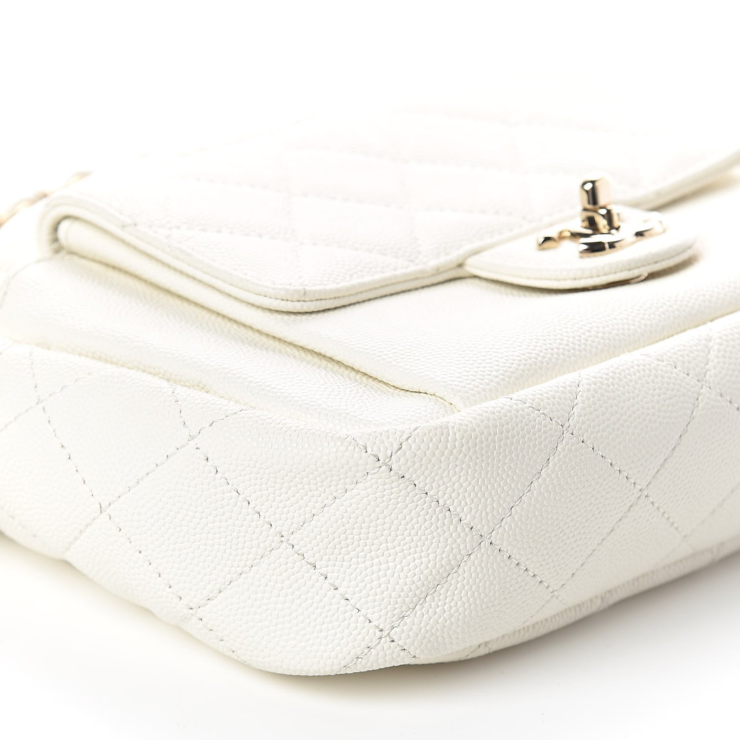Chanel Caviar Quilted CC Day Camera Case White 9 of 10