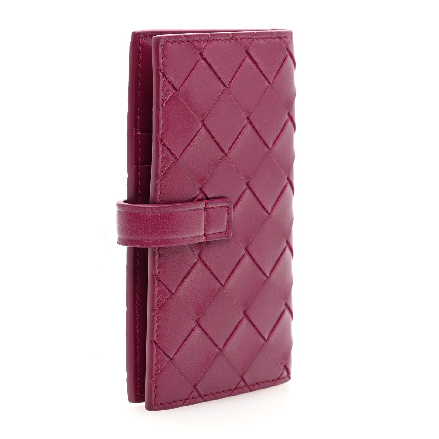 Nappa Intrecciato Key Holder Amaranto