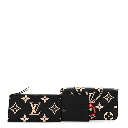 Louis Vuitton Empreinte Monogram Giant Crafty Pochette Felicie Black Creme 3 of 11