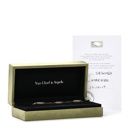 Van Cleef & Arpels 18K Yellow Gold Mother of Pearl 5 Motifs Vintage Alhambra Bracelet 6 of 6