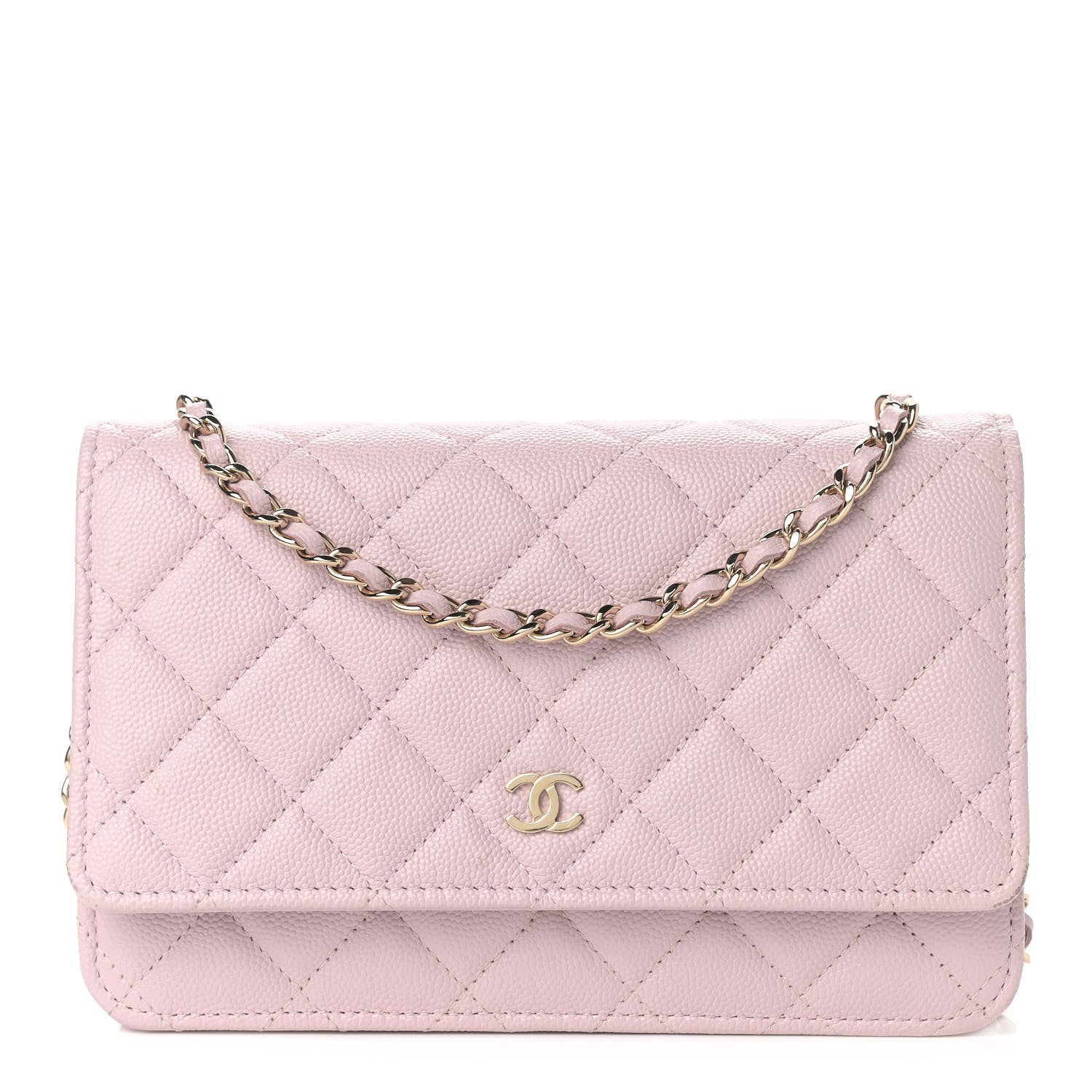 Chanel Caviar Quilted Wallet On Chain WOC Light Pink 1 of 19