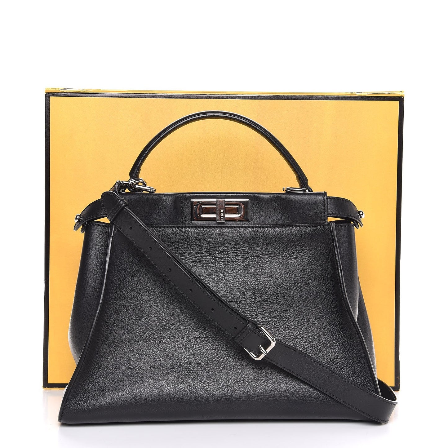 Vitello Seta Python Crocodile Monster Eyes Medium Peekaboo Iconic Satchel Black Girasole