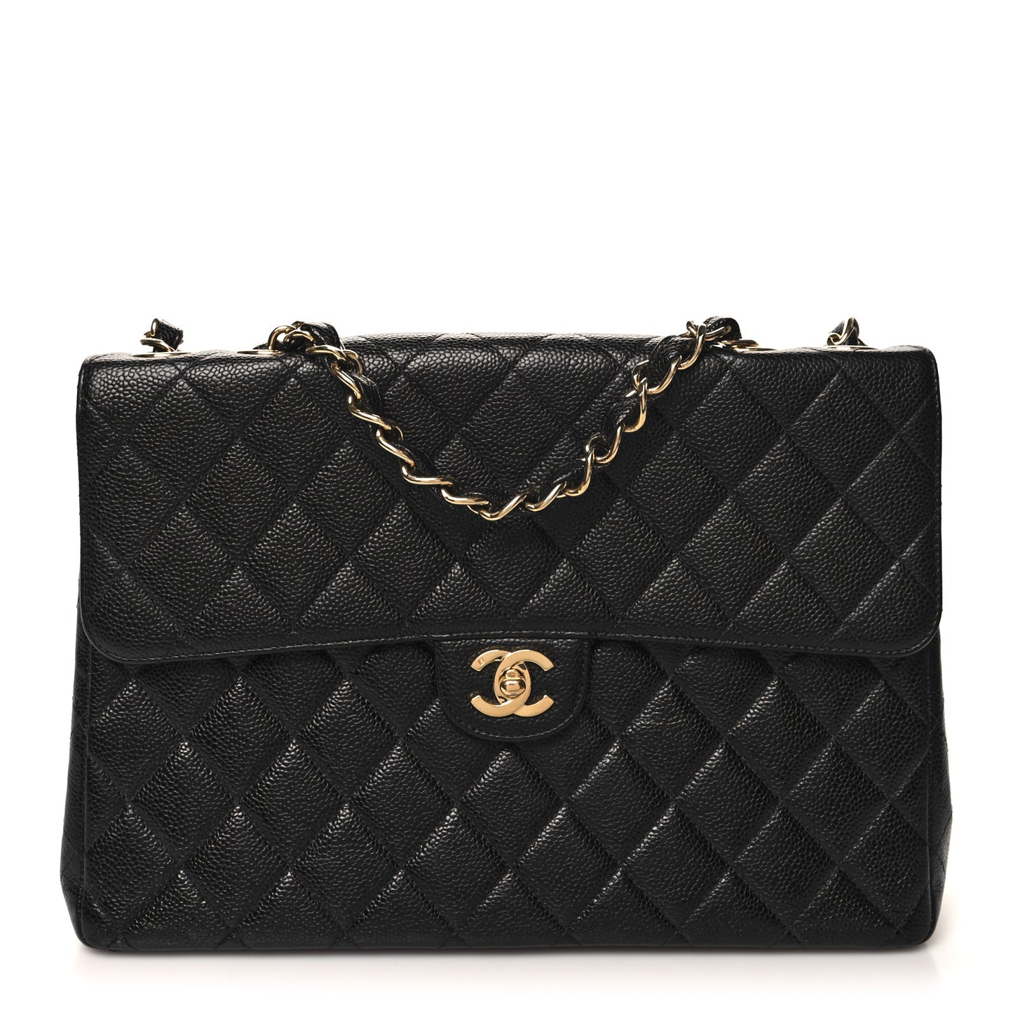 Caviar Quilted Jumbo Single Flap Black