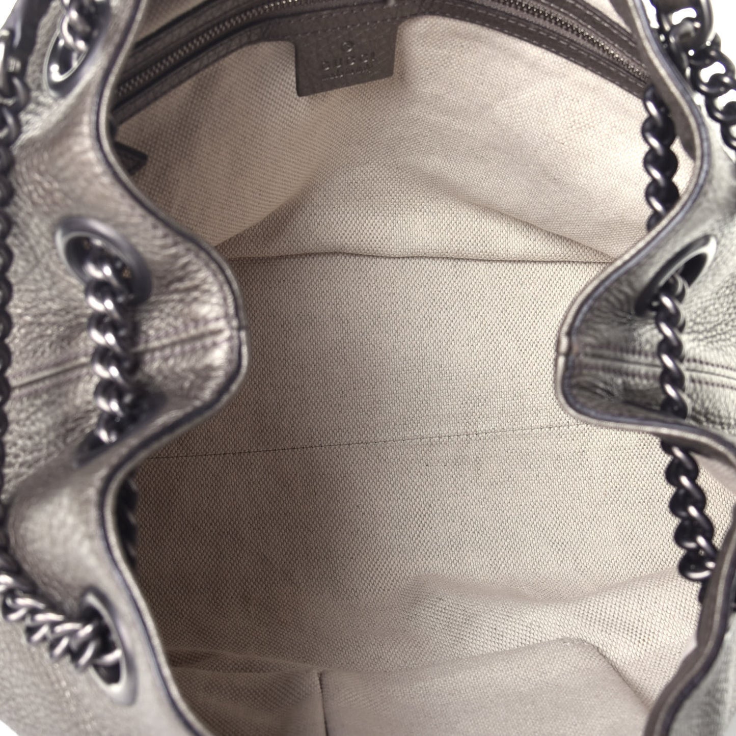 Metallic Pebbled Calfskin Medium Soho Chain Shoulder Bag Sasso