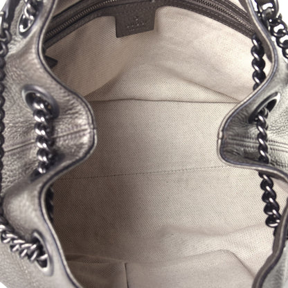 Gucci Metallic Pebbled Calfskin Medium Soho Chain Shoulder Bag Sasso 5 of 9