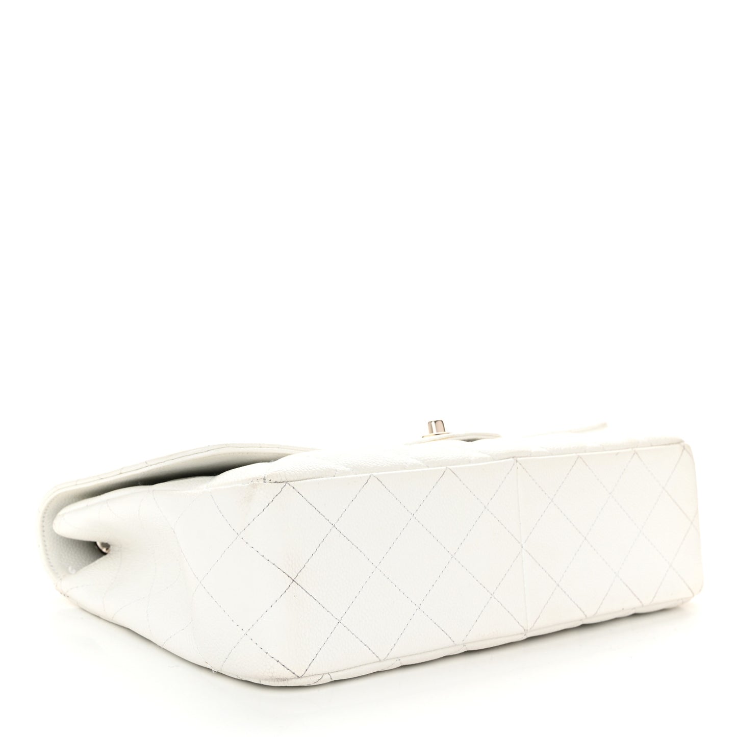 Caviar Quilted Jumbo Single Flap White