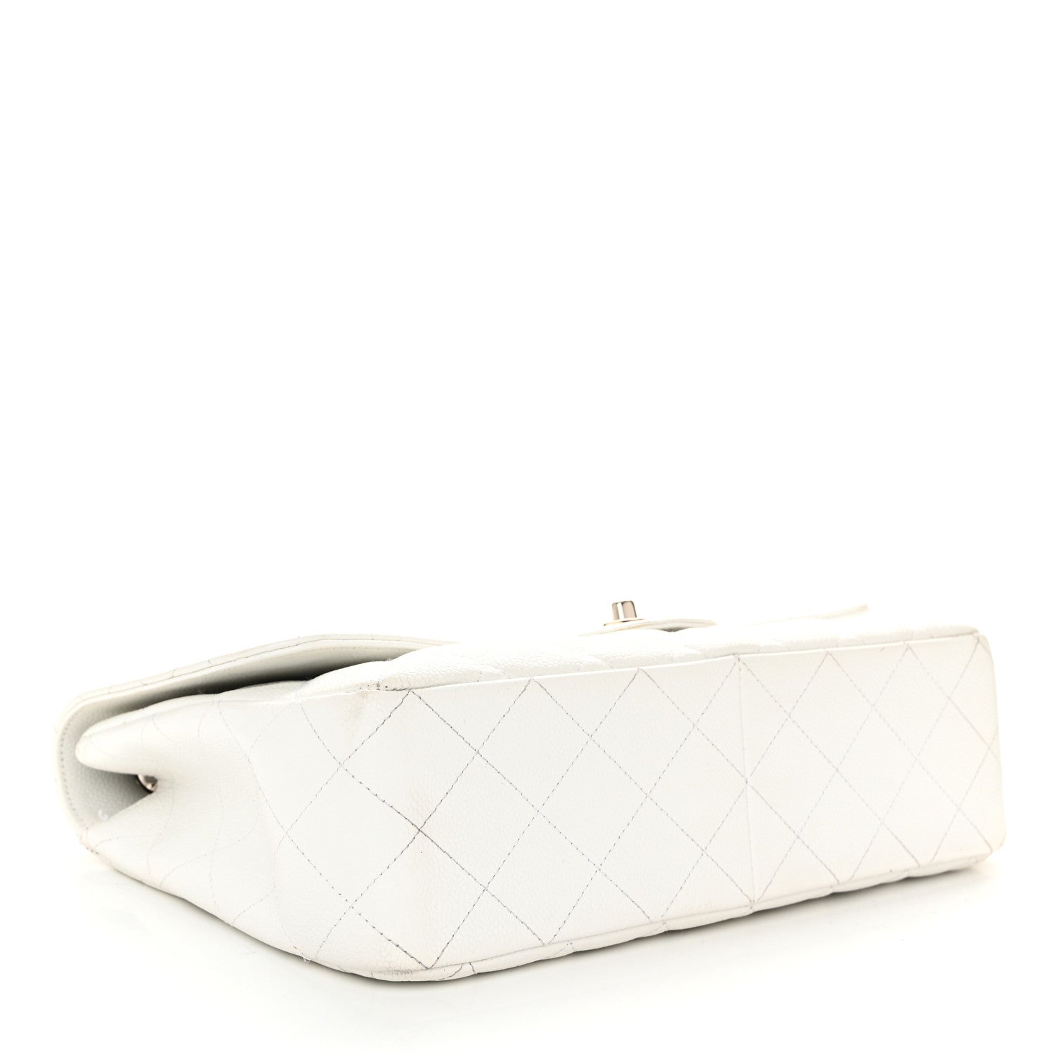 Chanel Caviar Quilted Jumbo Single Flap White 4 of 13