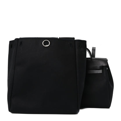 Hermes Toile Vache Calfskin Herbag 30 PM Backpack Black 3 of 10