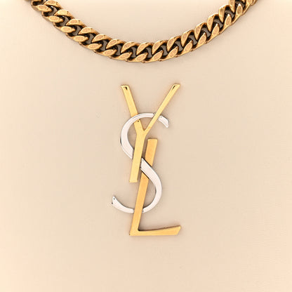 Saint Laurent Smooth Calfskin Tri-Metal Cassandre Wallet On Chain WOC Crema Soft 8 of 10