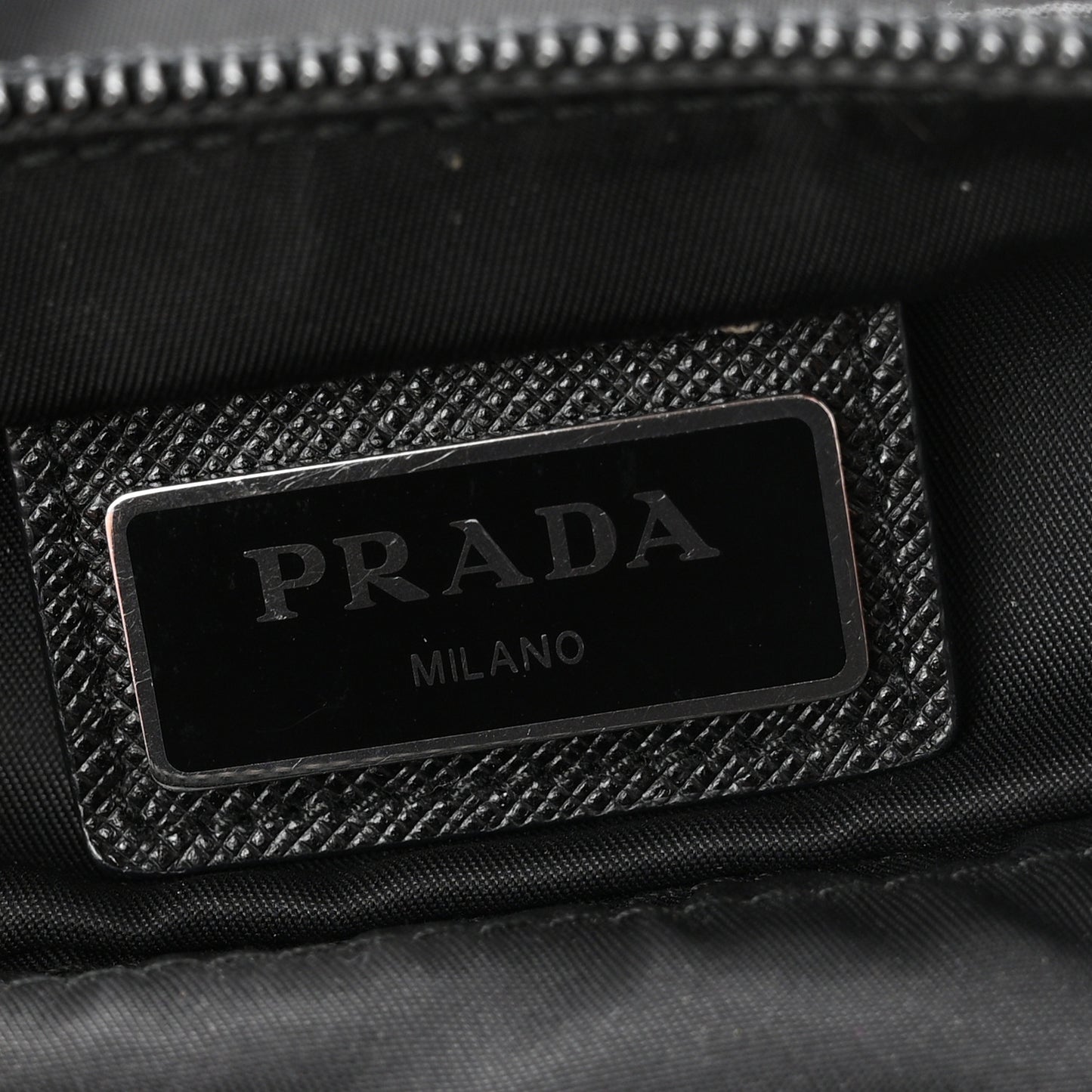 Tessuto Nylon Saffiano Flat Messenger Bag Black