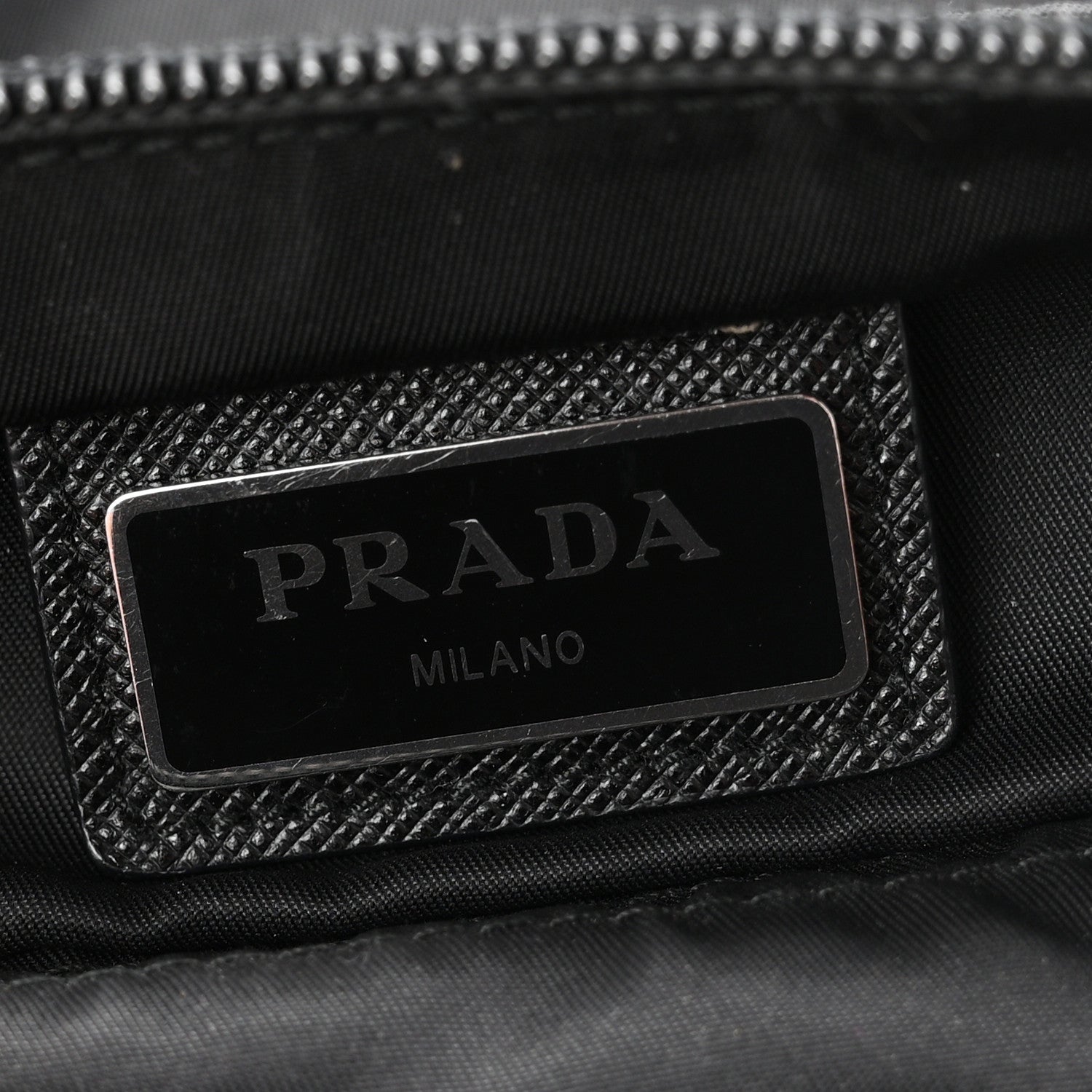 Prada Tessuto Nylon Saffiano Flat Messenger Bag Black 6 of 10