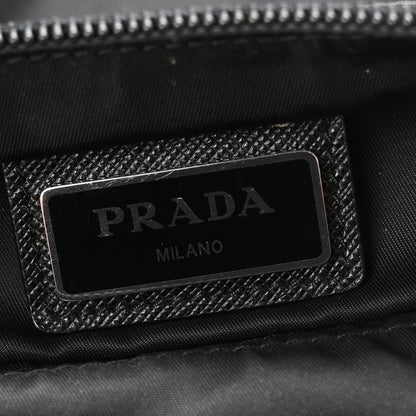 Prada Tessuto Nylon Saffiano Flat Messenger Bag Black 6 of 10
