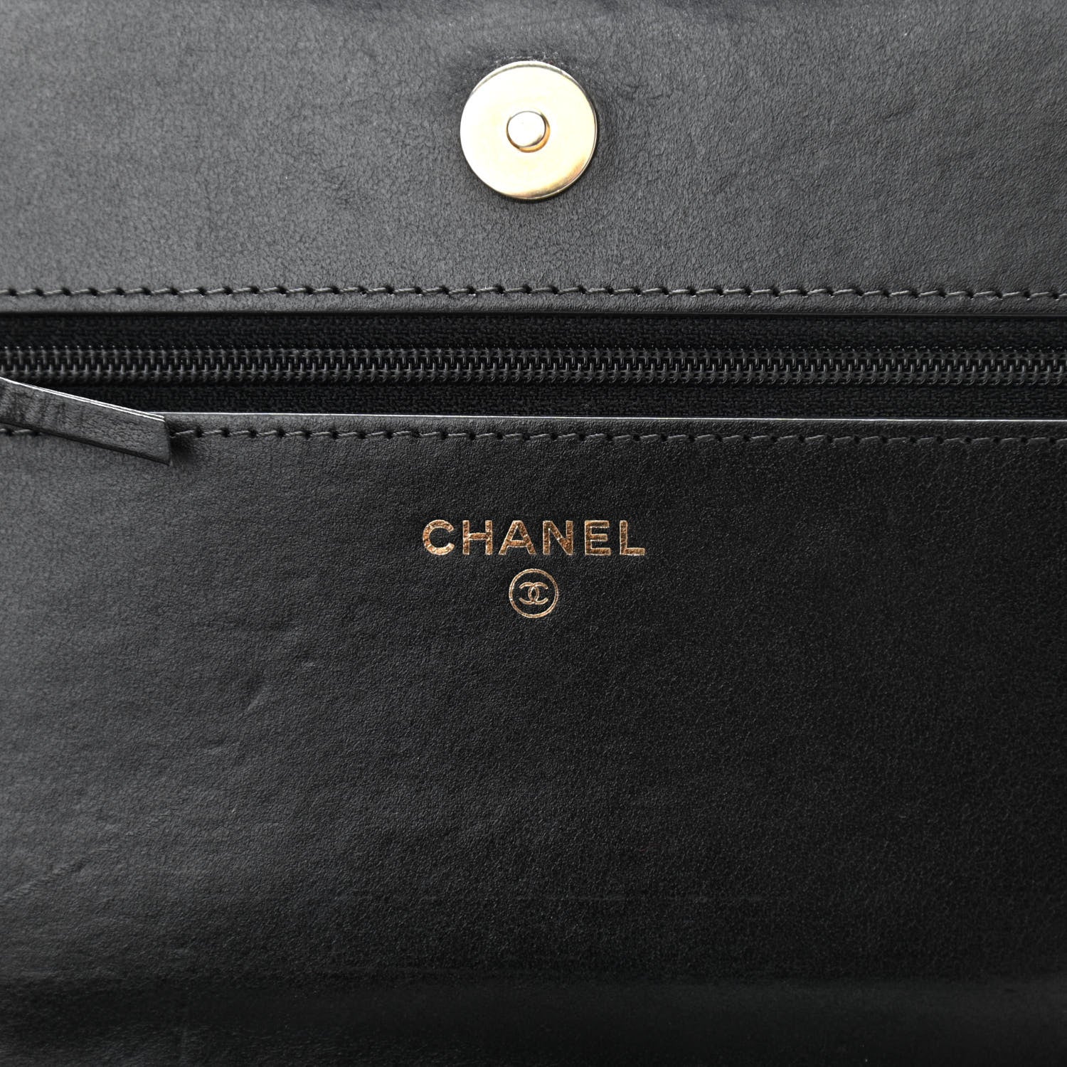 Chanel Caviar Chevron Quilted Boy Wallet On Chain WOC Black 5 of 10