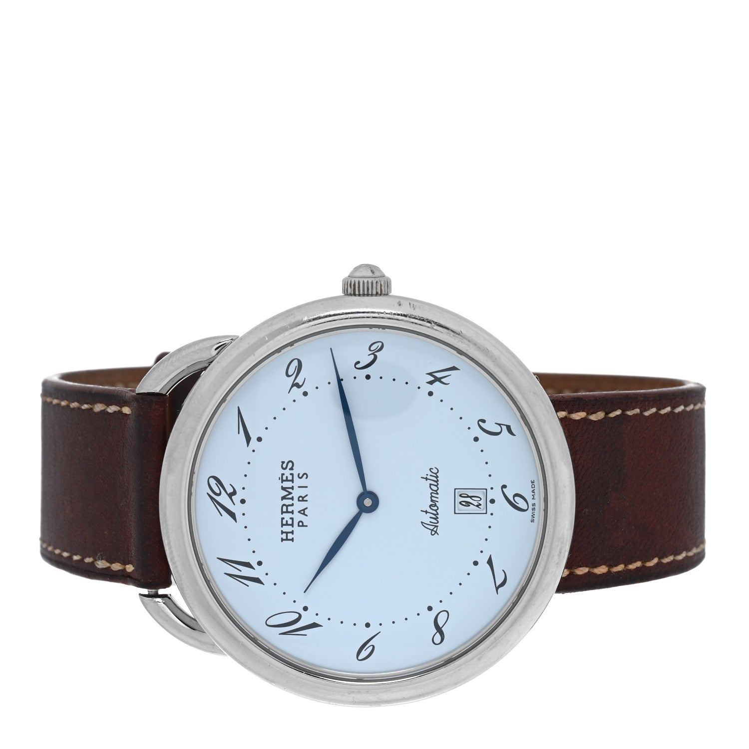 Hermes Stainless Steel Barenia 41.5mm Arceau Automatic Watch Fauve 2 of 4