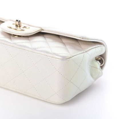 Chanel Iridescent Lambskin Quilted Mini Rectangular Flap Ivory 9 of 9