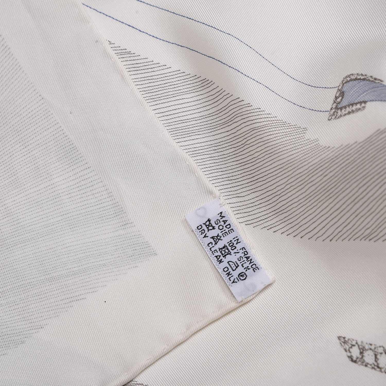 Hermes Silk Etude Pour Une Parure De Gala Scarf 90 White Gris Vert 6 of 6