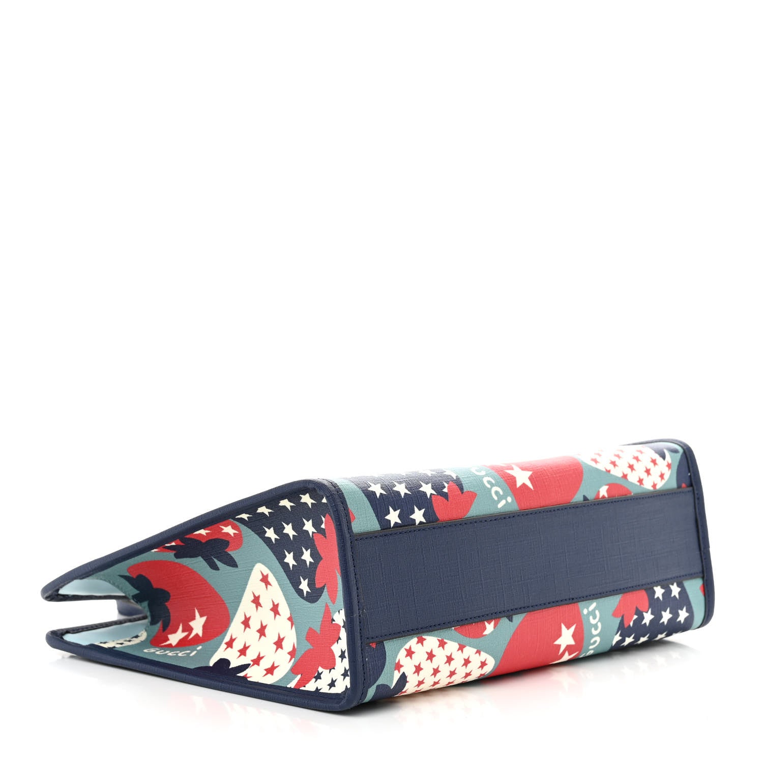 Gucci Coated Canvas Strawberry Stars Childrens Tote Red White Blue 4 of 10