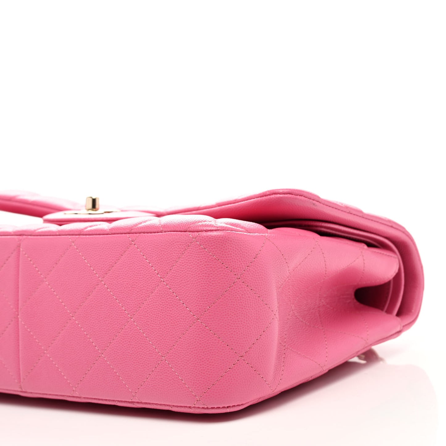 Caviar Quilted Jumbo Double Flap Pink