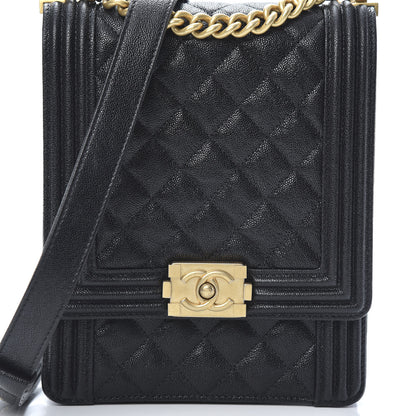 Chanel Caviar Quilted North South Boy Flap Black 8 of 11